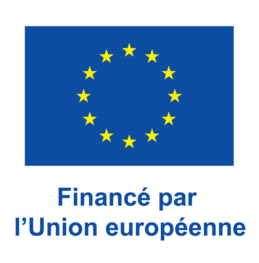 Logo du drapeau de l'europe affiché dans le cadre du financement du site internet - FEDER